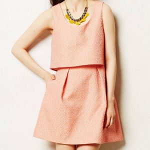 Erin from Anthropologie.   Short dress with pockets. Peach/Salmon color size 6